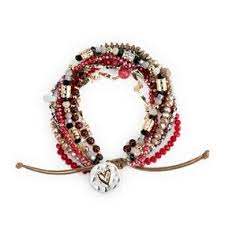 Beaded Love Bracelet - Garnet