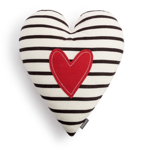 Red Heart and Stripes Heart Pocket Pillow