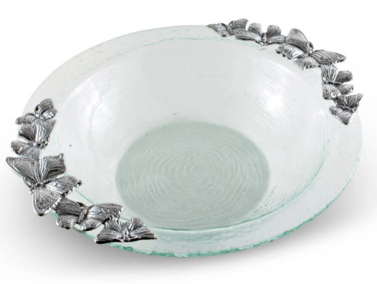 Butterfly Glass Salad Bowl