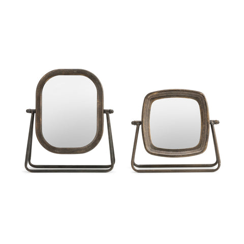 Metal Frame Tabletop Mirror - Set of 2 - Home Décor