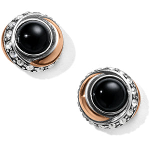 Neptune's Rings black button Earrings