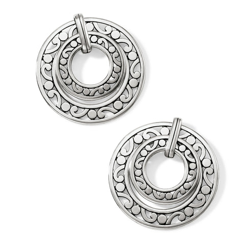 Contempo Open Ring Duo Post Drop Earrings