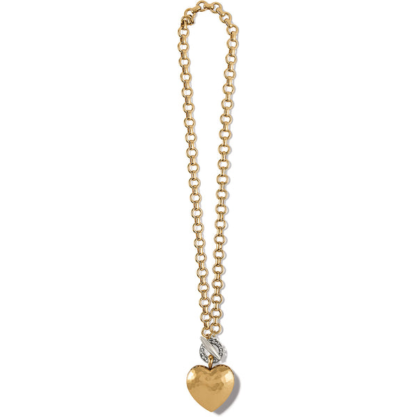 Inner Circle Heart Two Tone Toggle Necklace