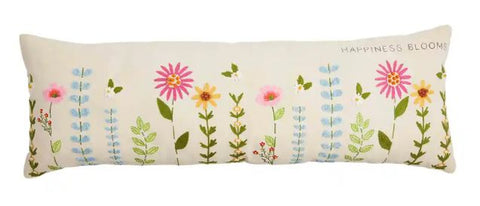 Happiness floral canvas pillow